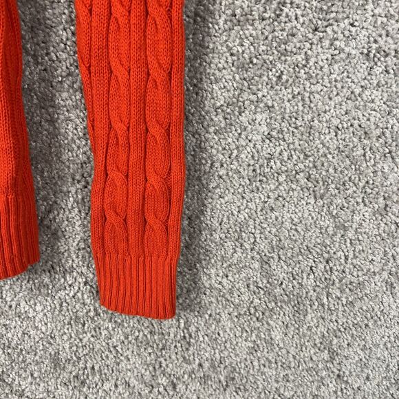 Banana Republic Sweater Womens XS Red Cable Knit Long Sleeve Scoop Neck Pullover - Picture 3 of 12